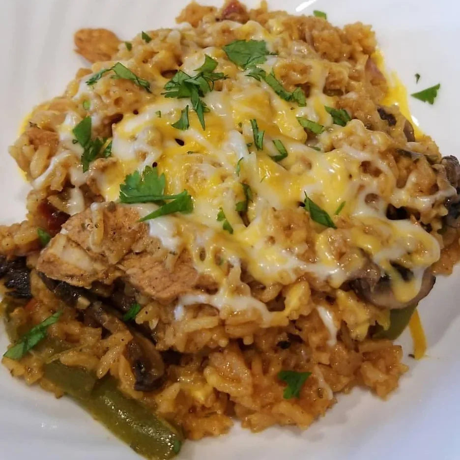 Arroz con Pollo made with our Spanish rice mix