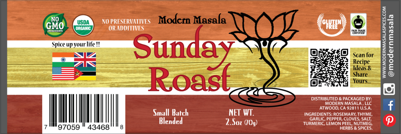 modern masala sunday roast spice blend label image
