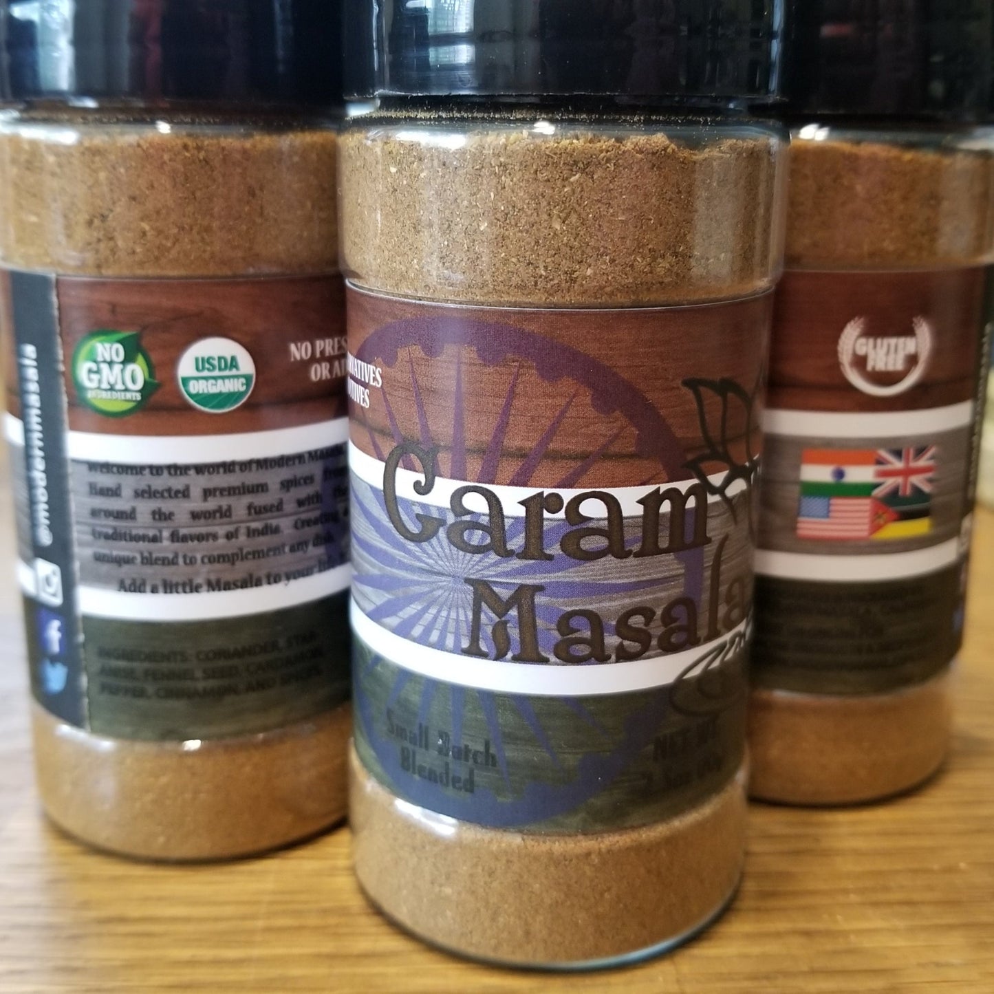 modern masala garam masala spice bottle