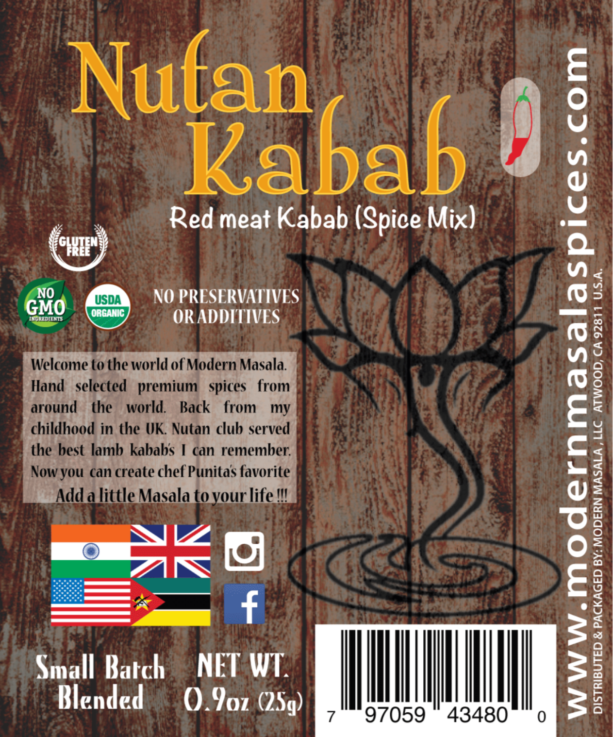 modern masala nutan kabab seasoning blend pack image