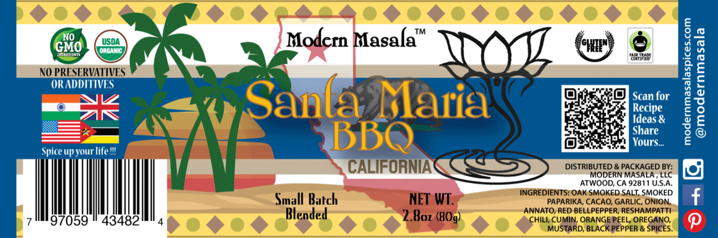modern masala santa maria bbq seasoning label image