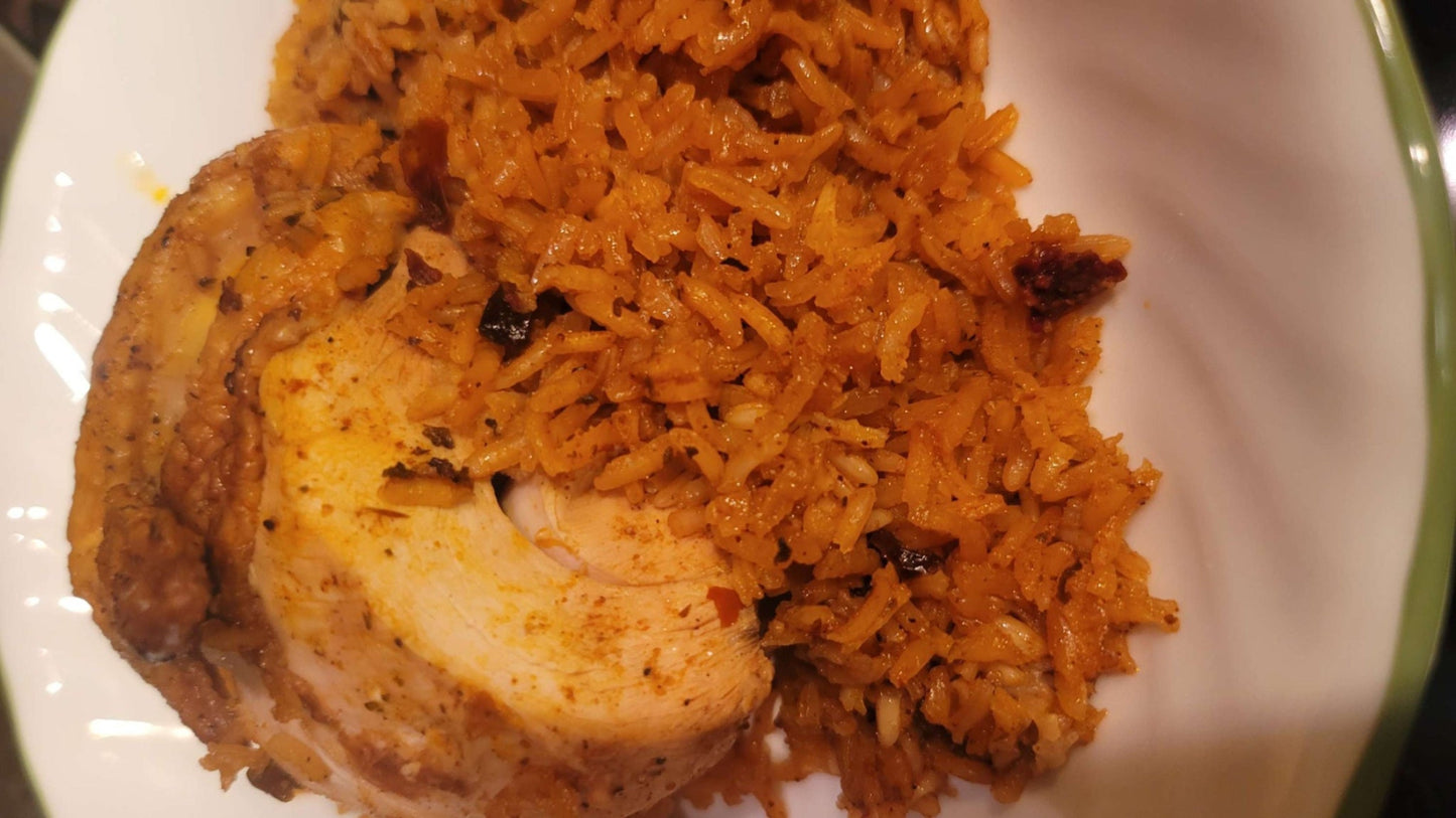 Spanish Rice with roast chicken image