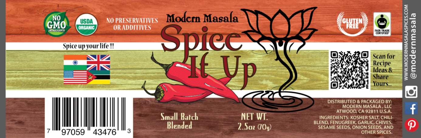 modern masala achar indian pickle spice label