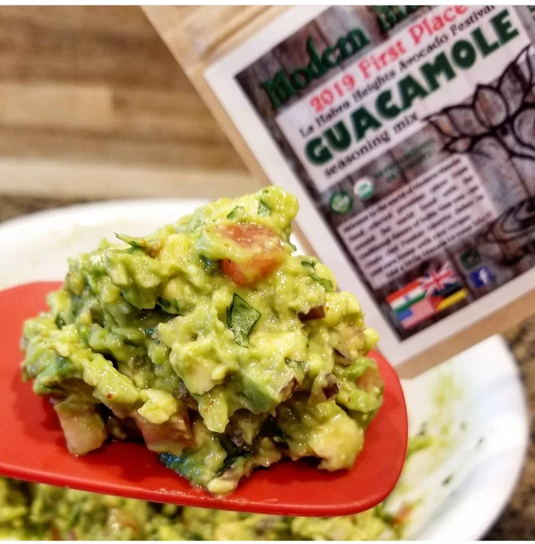 Guacamole made with modern masala seasoning mix