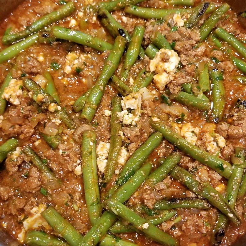 Lamb Kheema with Green Beans & Paneer