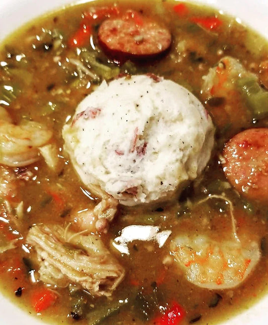 New Orleans Style Turkey Gumbo made with modern masala spices