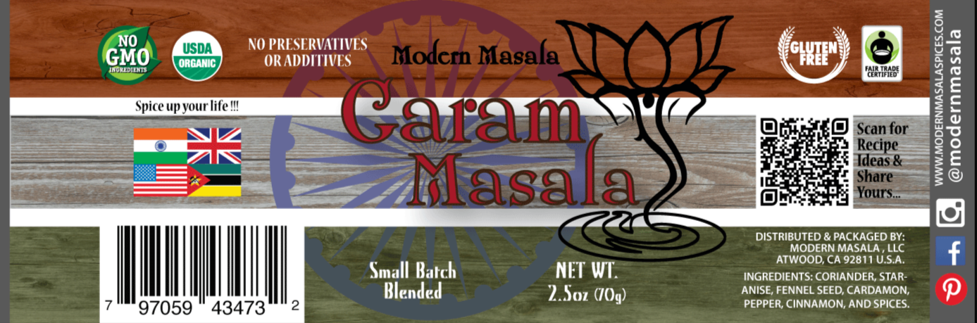 modern masala spices garam masala label image