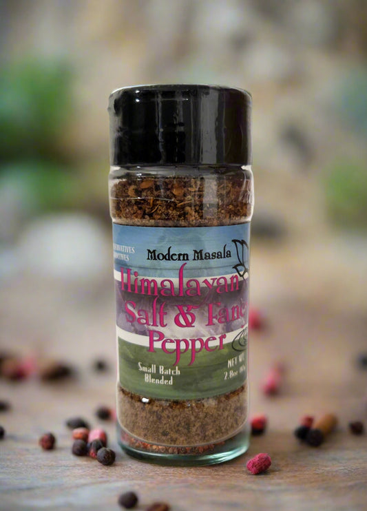 modern masala himalayan pink salt and pepper spice blend bottle image 