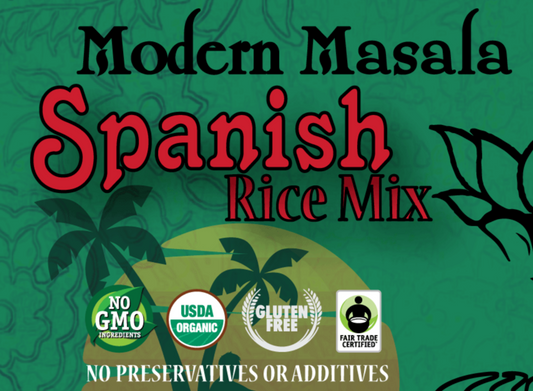 modern masala spanish rice label