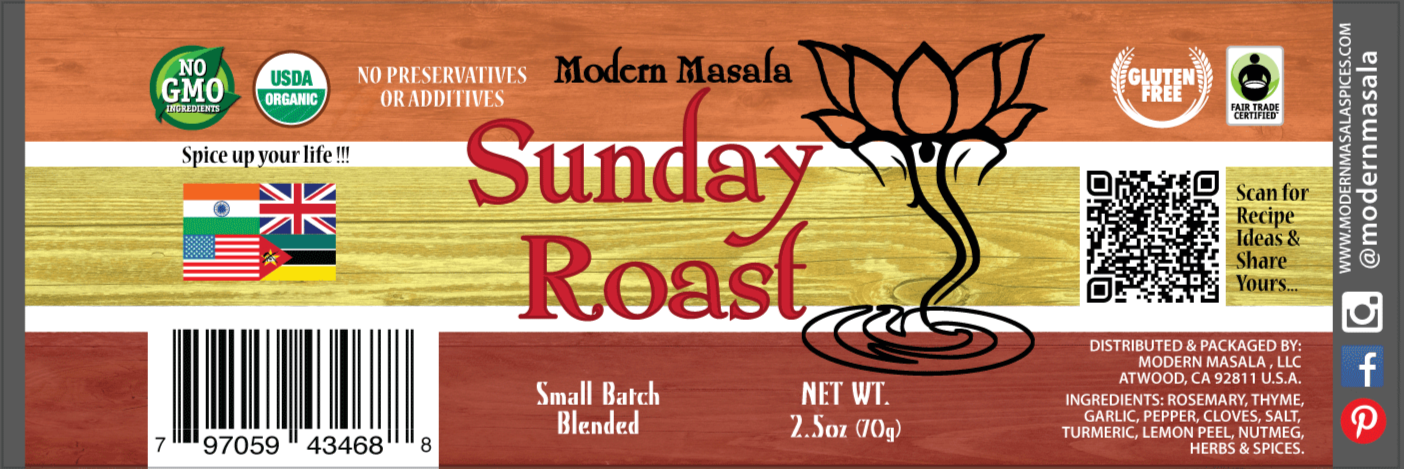 modern masala sunday roast spice blend label image 