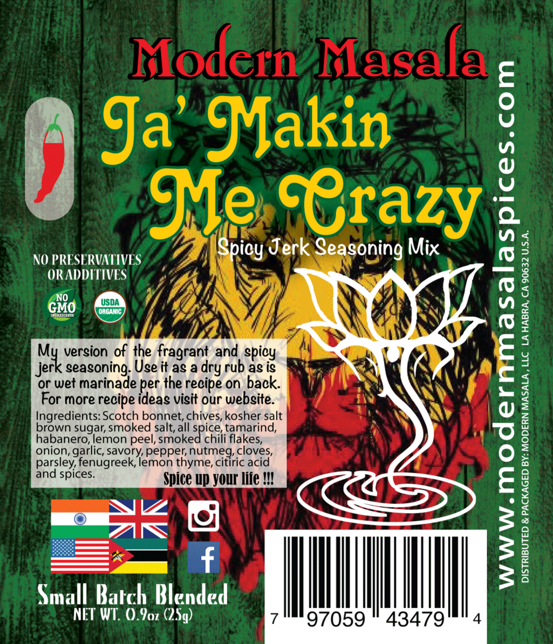 modern masala jerk seasoning mix packet image