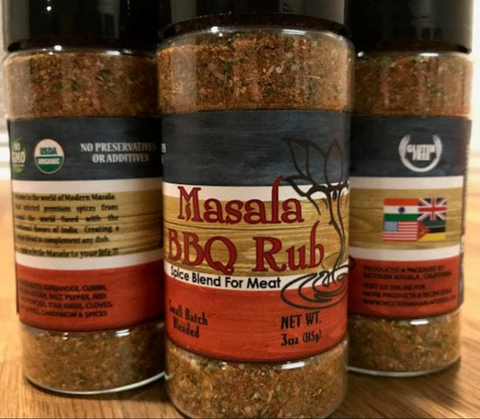 modern masala BBQ Rub spice bottles image