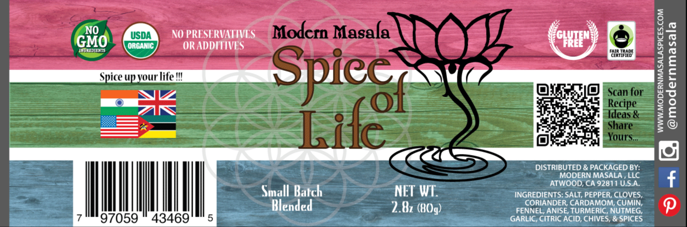 modern masala spice of life label image